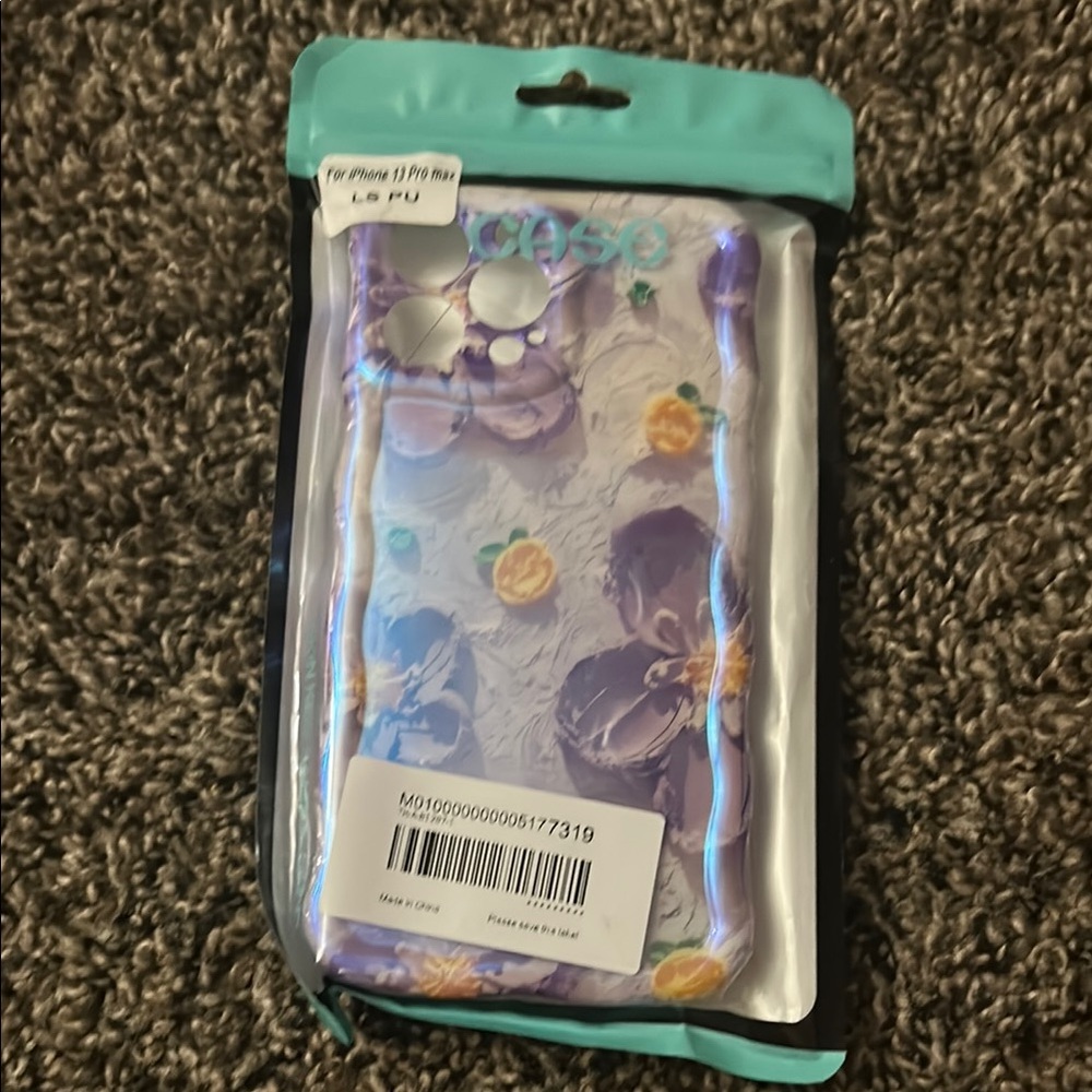 iPhone 13 Pro Max Case - Purple Floral Design